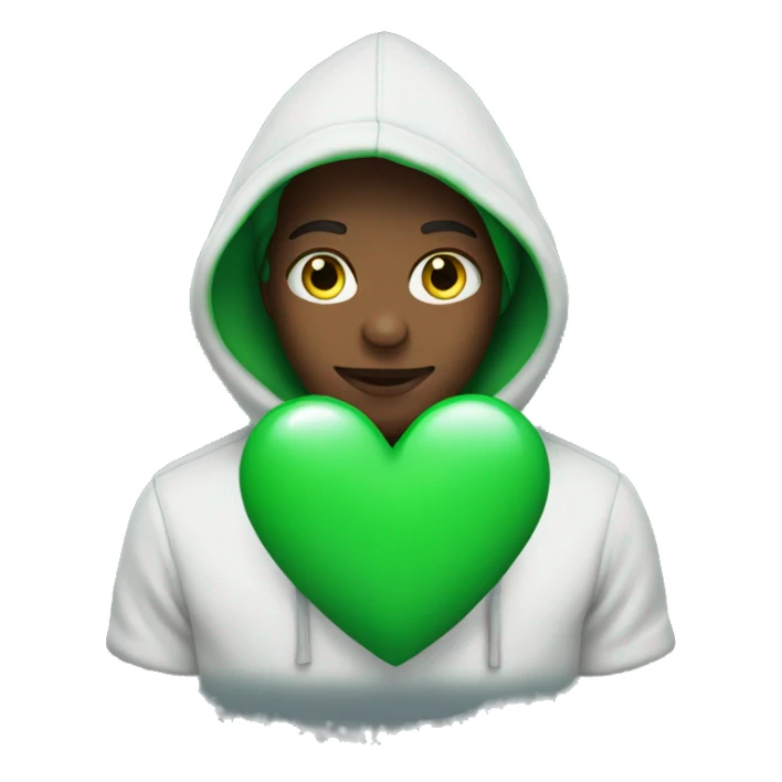 Green heart with a hoodie sticker