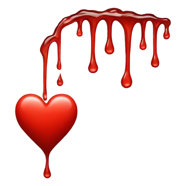 Red heart halfway filled dripping  sticker