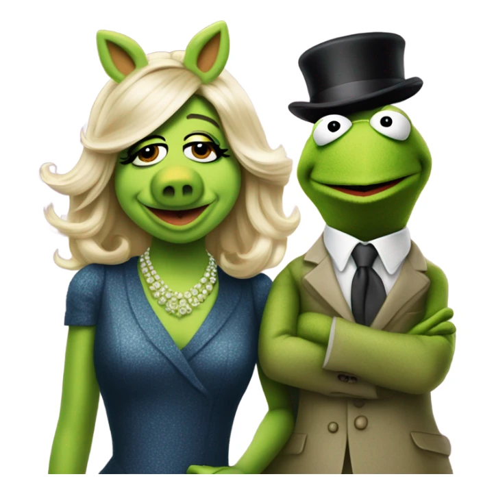 Kermit the frog with miss piggy sticker