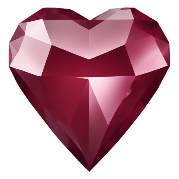 Burgundy heart-shaped diamond sticker