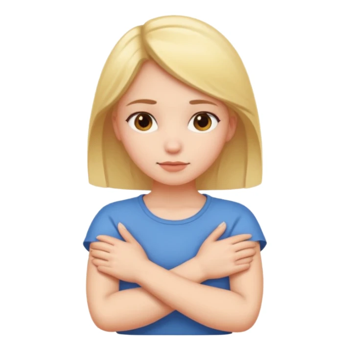 arms crossed around neck girl emoji  sticker