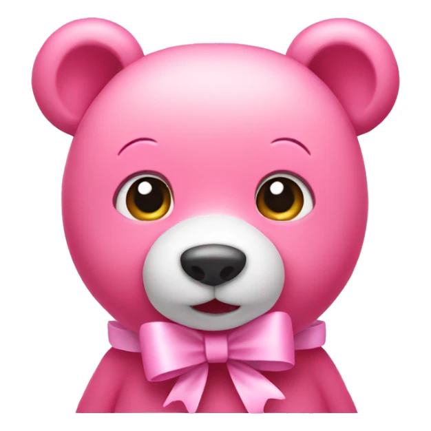 pink bear with bow sticker