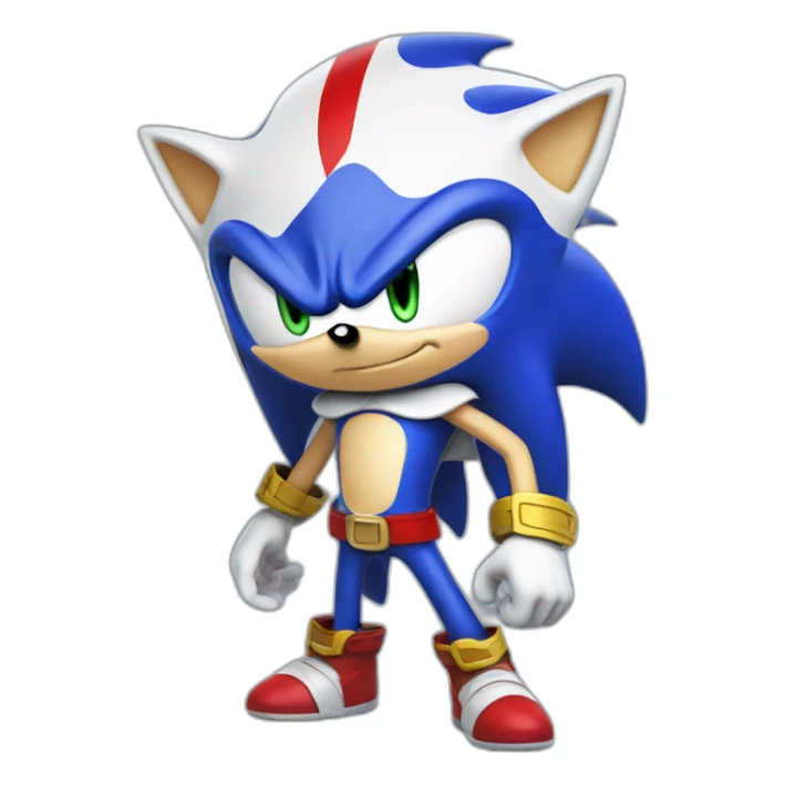 Sonic the hedgehog in an assassin's outfit sticker