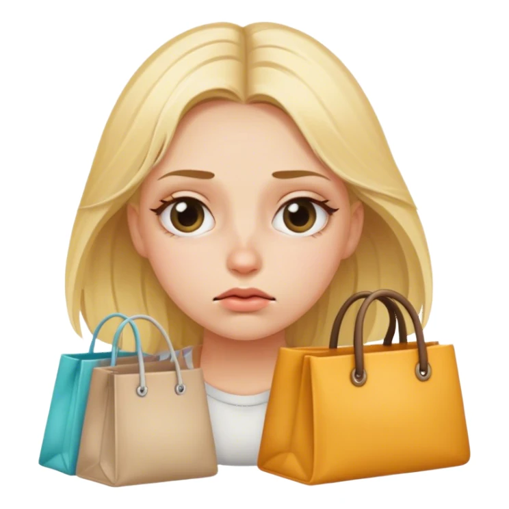Tired blonde girl with bags under eyes sticker