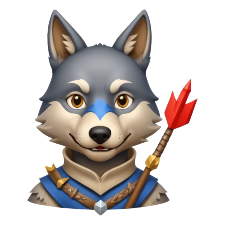 Medieval wolf stacked with arrows that and it had a sign in its mouth #Wolf sticker