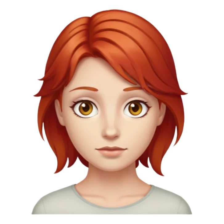 Person with red hair and hazel eyes sticker