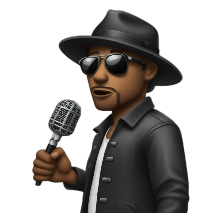A gangster music artist with holding a mic sticker