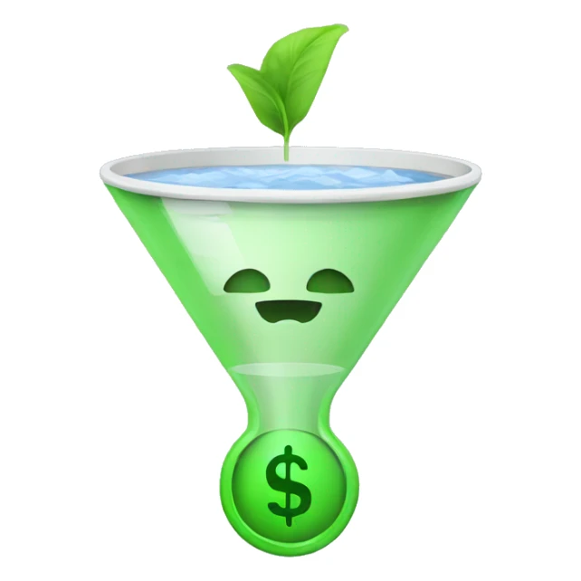 sales funnel with green money sticker