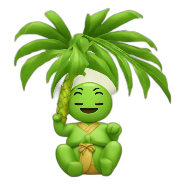 Chinois avec un palmier sur la tête sticker