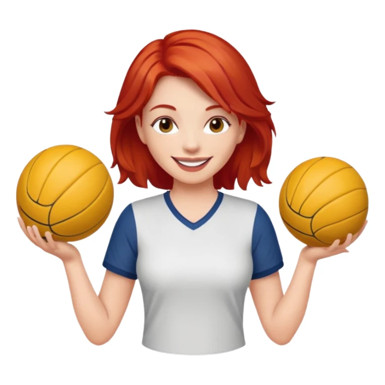 woman who play ball with red hair sticker