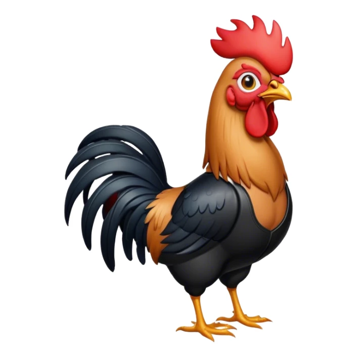 emoji de galo vestido com roupa preta de couro sticker