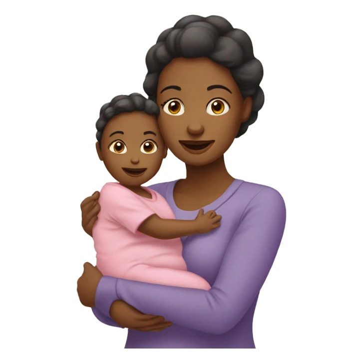 mom and baby girl sticker