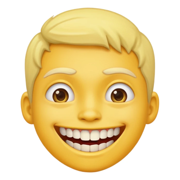 gap tooth stupid smile yellow emoji sticker