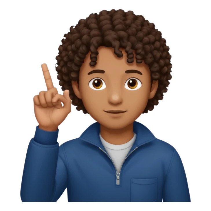 Ragazzo mulatto col coi ricci che fa il terzo dito sticker