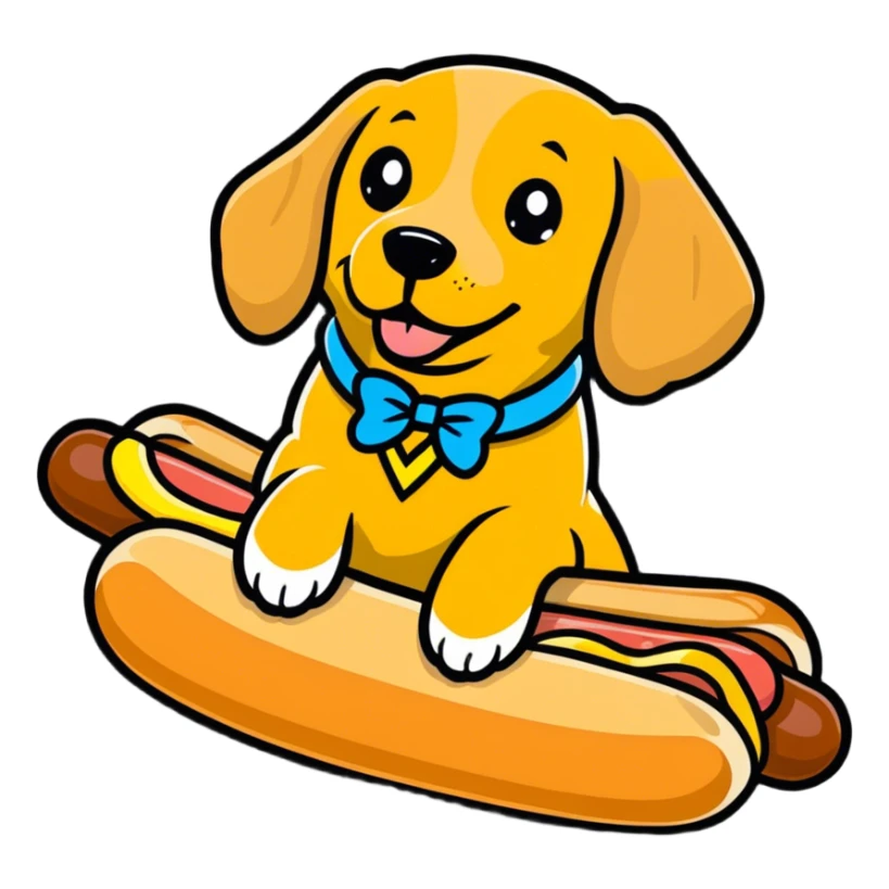 Winner dog in a hot dog bun  sticker