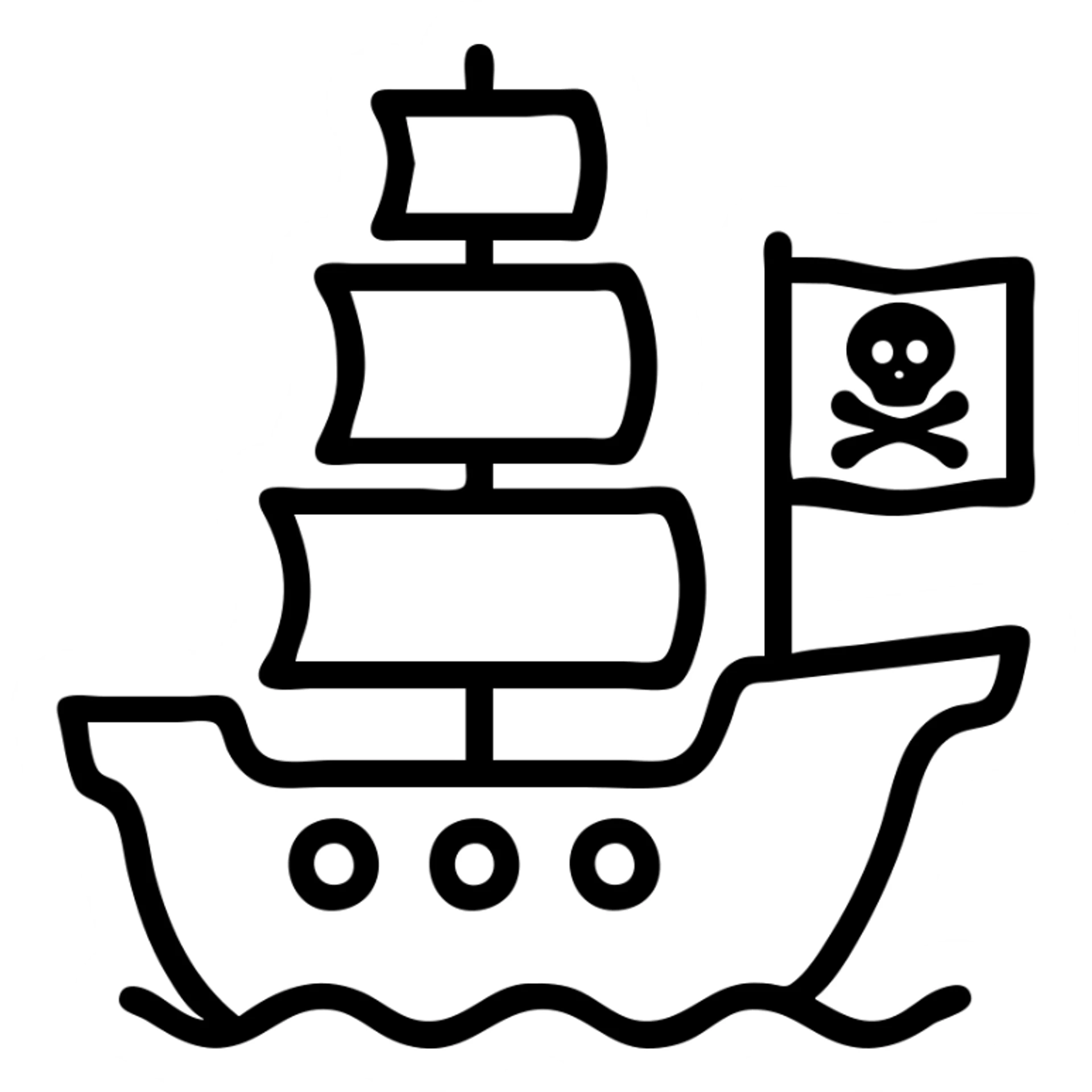 pirate ship, minimal and modern, icon style sticker
