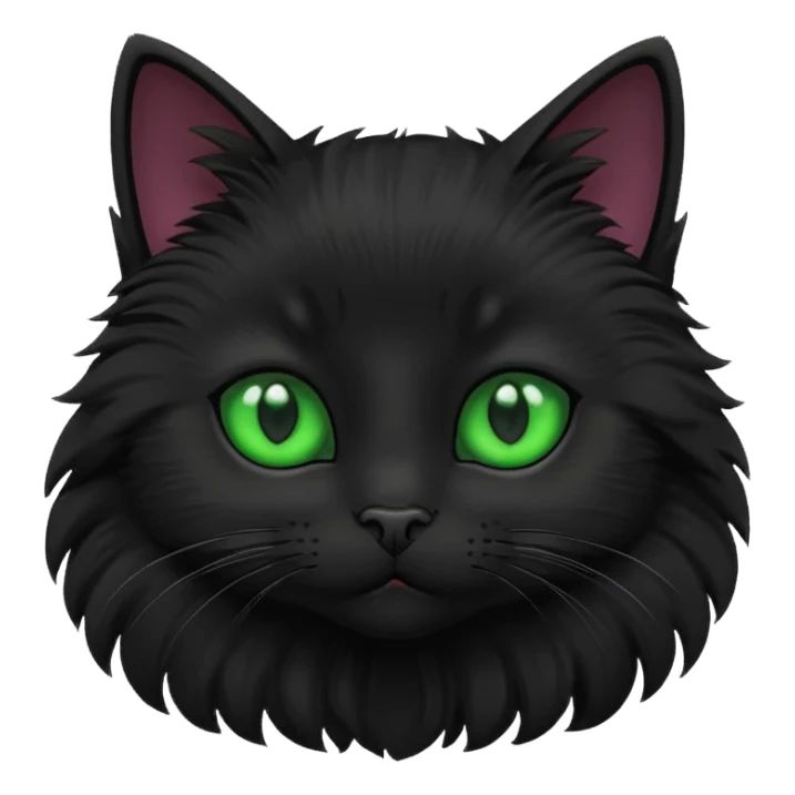 A cute cat emoji, black color sticker