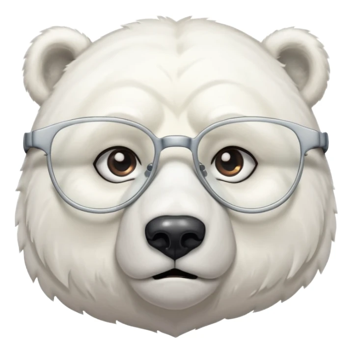 Un orso bianco e stanco con gli occhiali da vista sticker