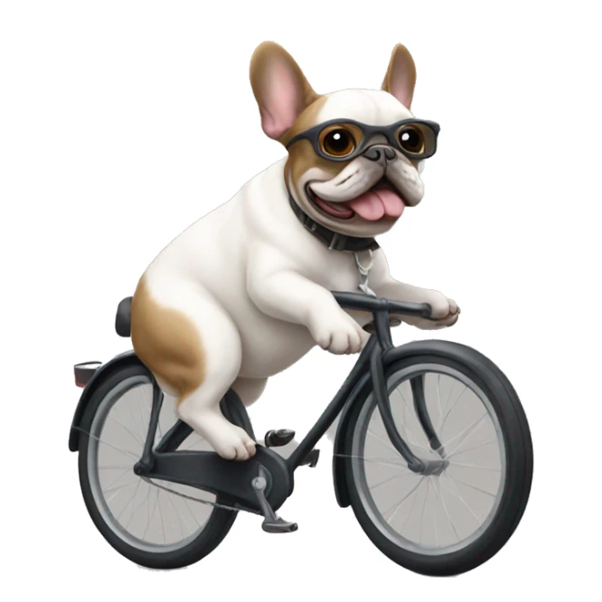French bulldog on bike sticker