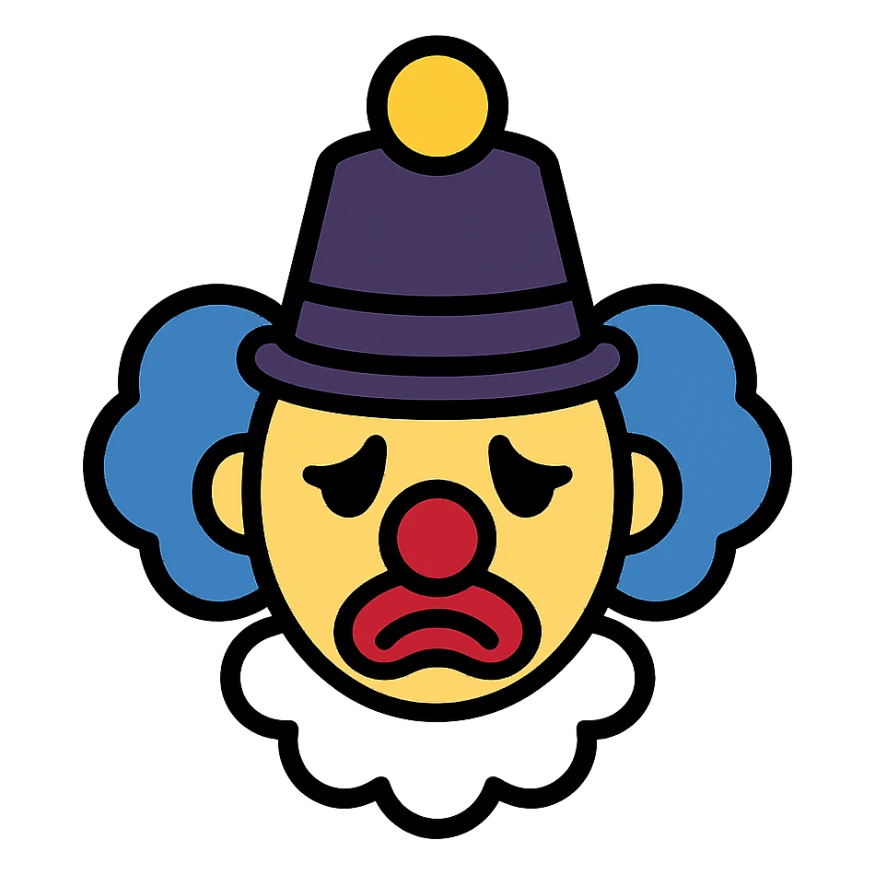 dark clown with expressive face sticker