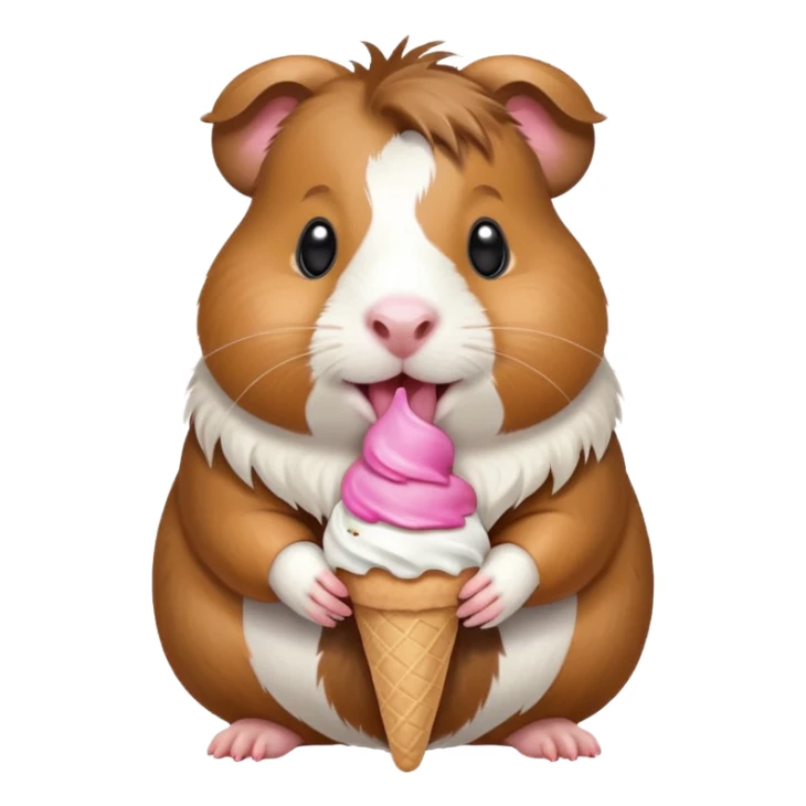 Guinea pig eating ice cream sticker