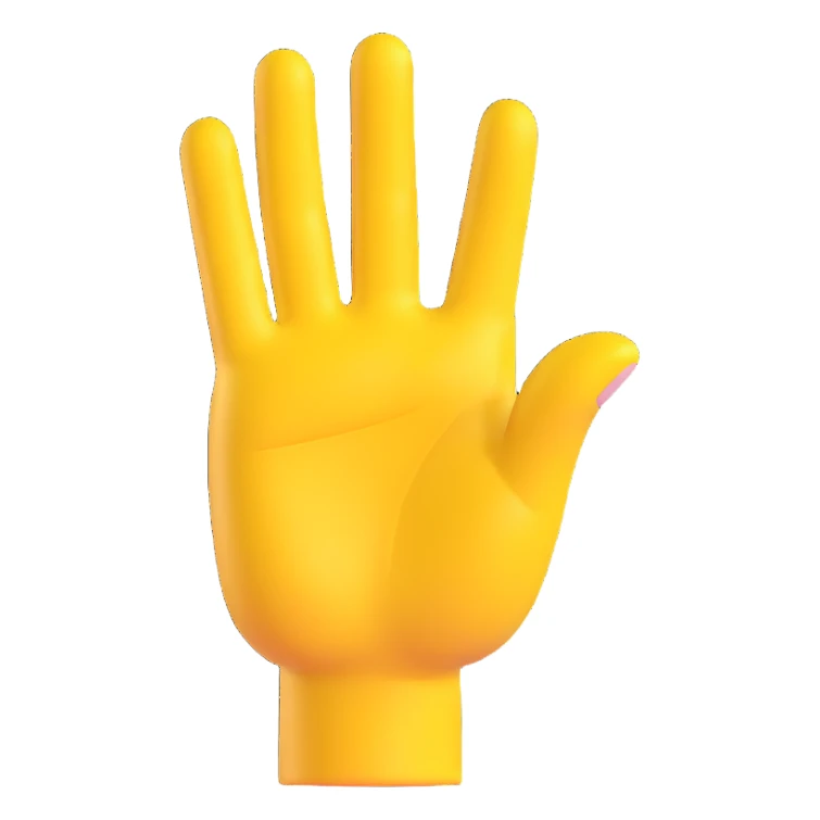 yellow hand making the 'OK' gesture, 3D emoji style, glossy finish sticker