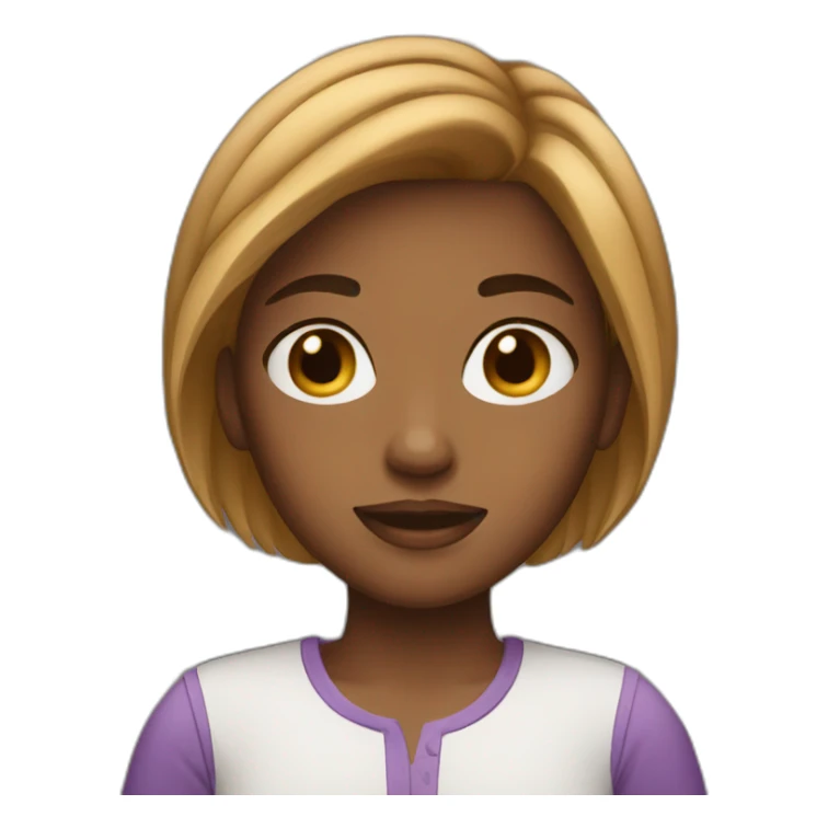 Gril AT short bruwn hair sticker