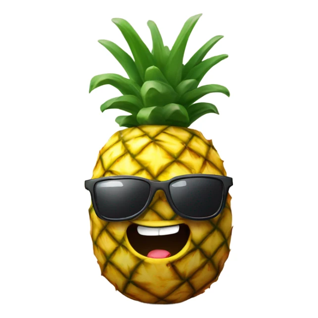 Upside down pineapple wearing sunglasses and smirking sticker