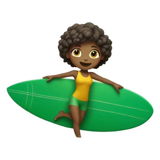 Yoga girl surfing green and gold sticker