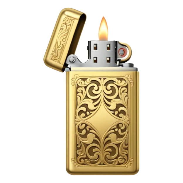 Vintage gold lighter from the Lighter and princess dorama  sticker