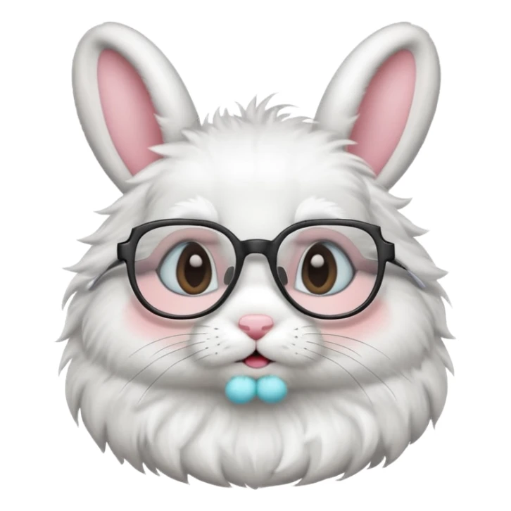 Bunny bust with eyeglasses with body sticker