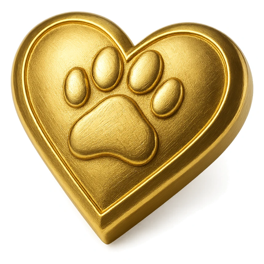 rainbow pride heart with a paw print on top, no text sticker