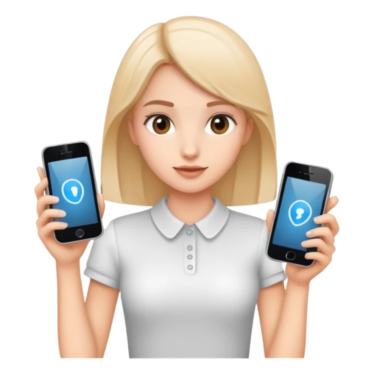 Two phones and one girl sticker