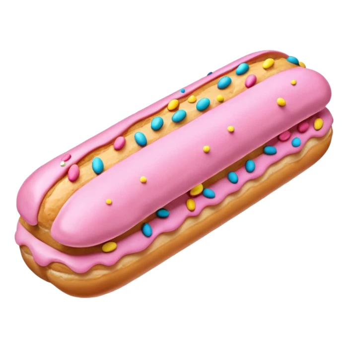eclair with pink fondant and sprinkles sticker