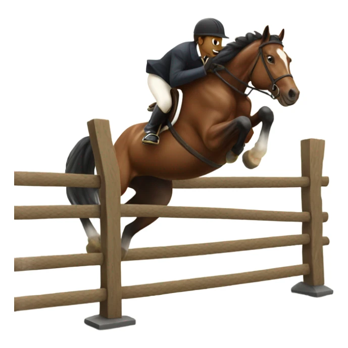 Horse jumping over a fence  sticker