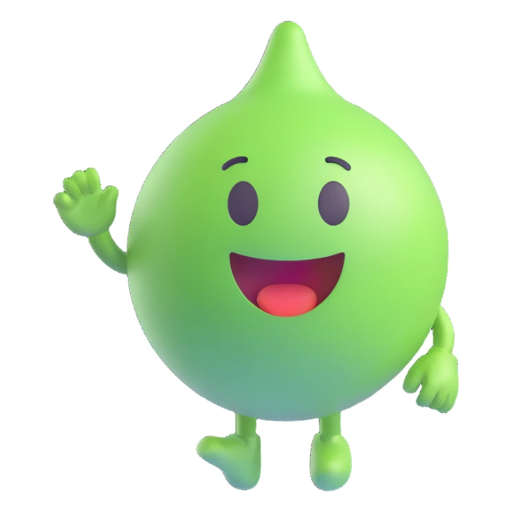 LFG emoji character in light green color, modern style, energetic expression, no text sticker