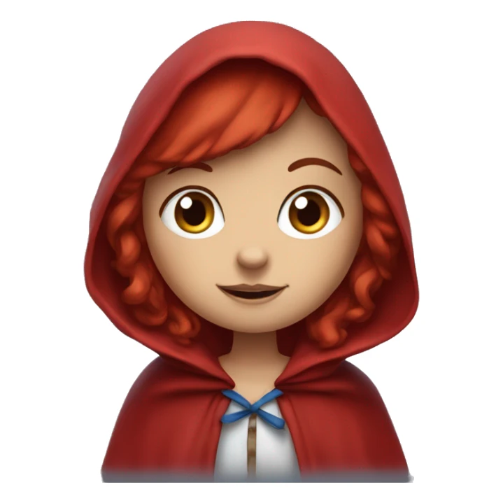 little red riding hood with red hair amd blue eyes sticker
