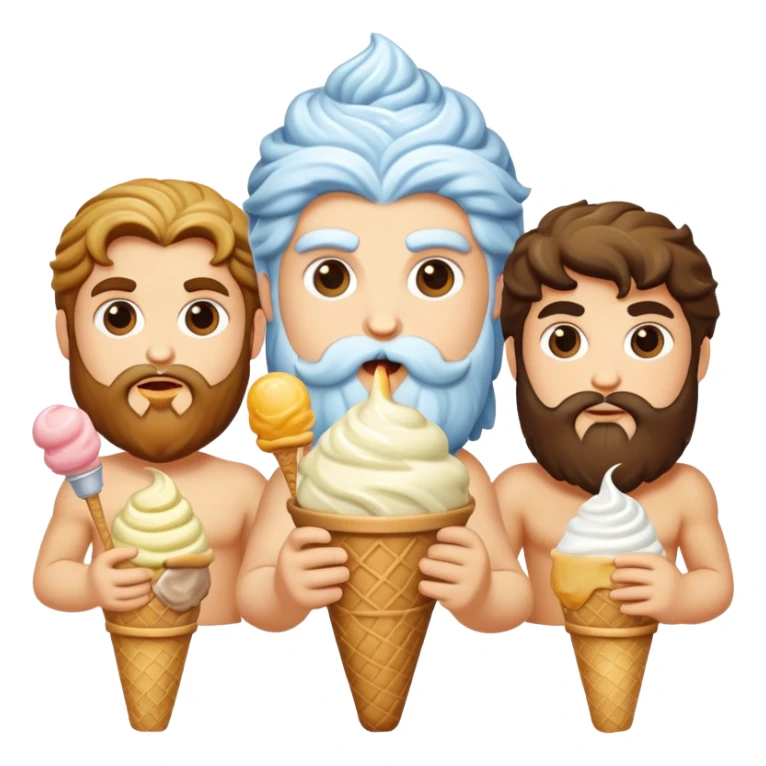 Zeus and other Greek gods enjoying ice cream sticker