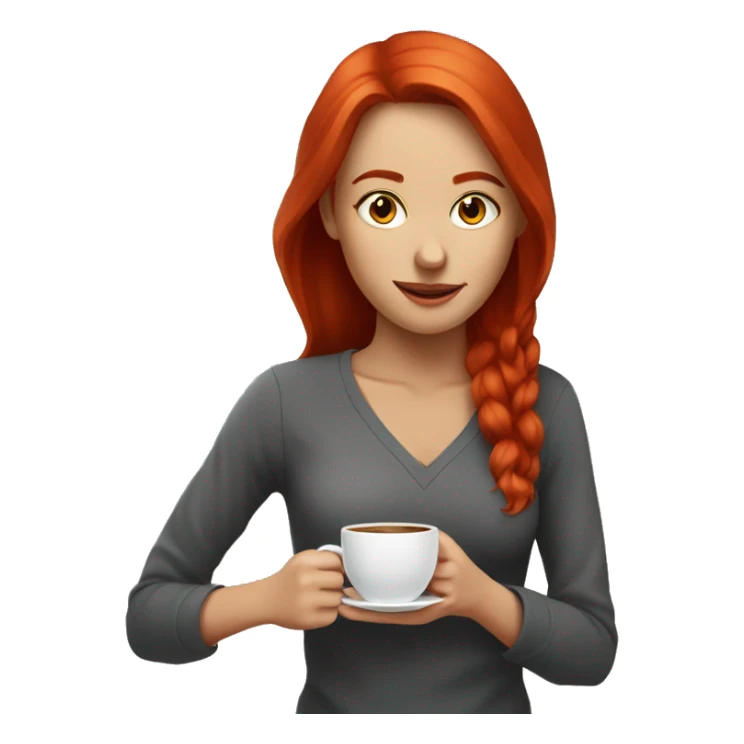 woman with red hair dri
 yogak coffee sticker