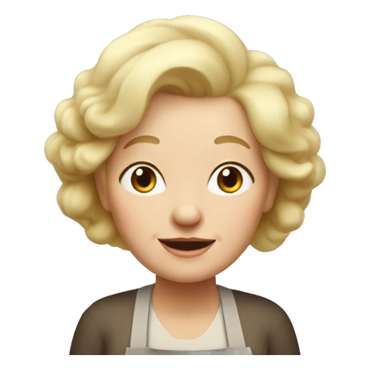 grandma with very sort blonde hair cooking with no glasses sticker