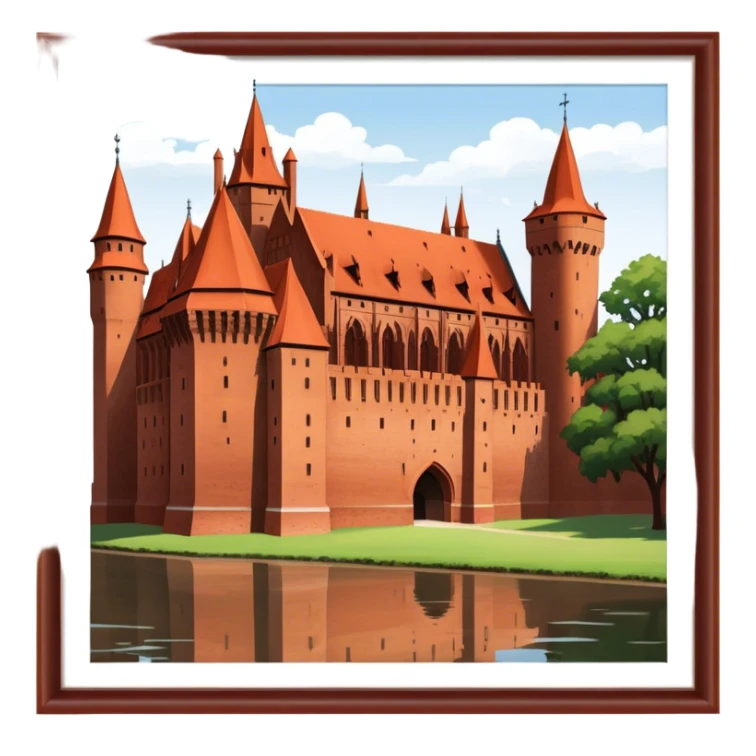 Malbork Castle Landmark Emoji – Featuring the red-brick fortress with its Gothic walls. sticker