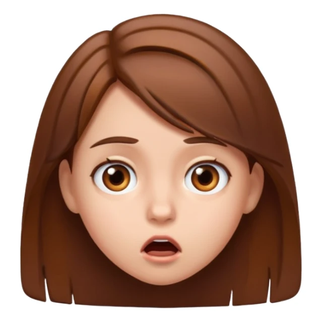 Girl in shock with brown hair  sticker