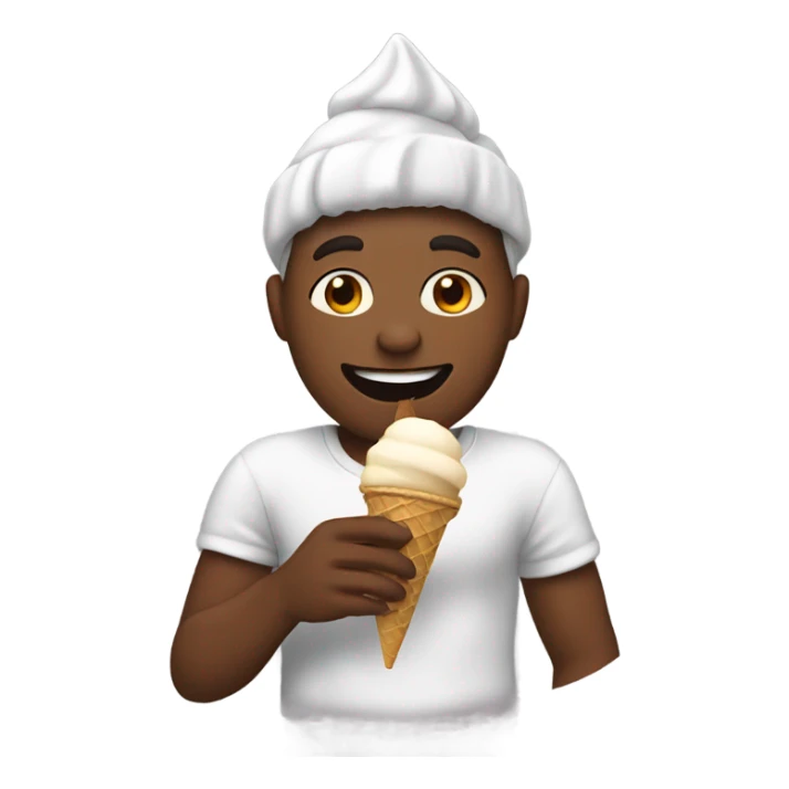 Black person eating ice cream sticker