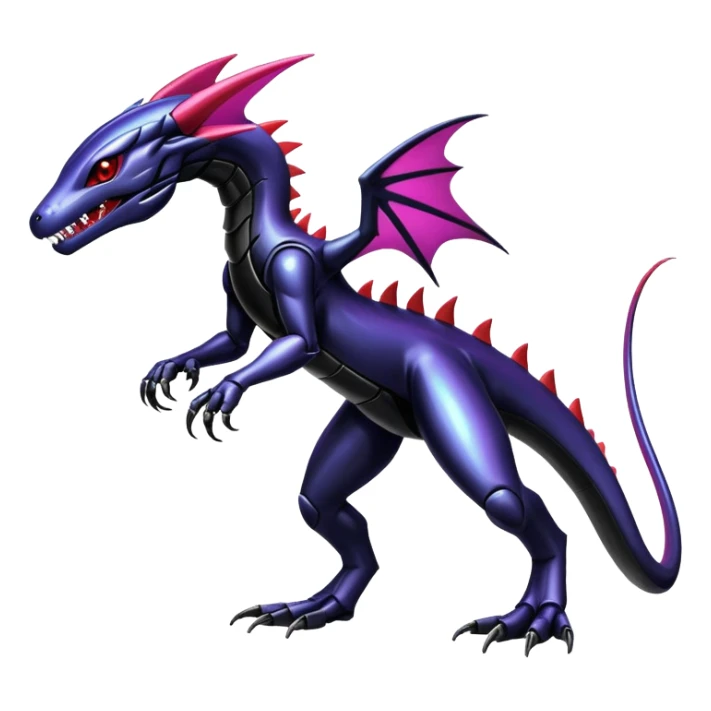 Shiny Gothic epic Salandit-Genesect-Miraidon-Fakémon-hybrid-creature (full body)  sticker
