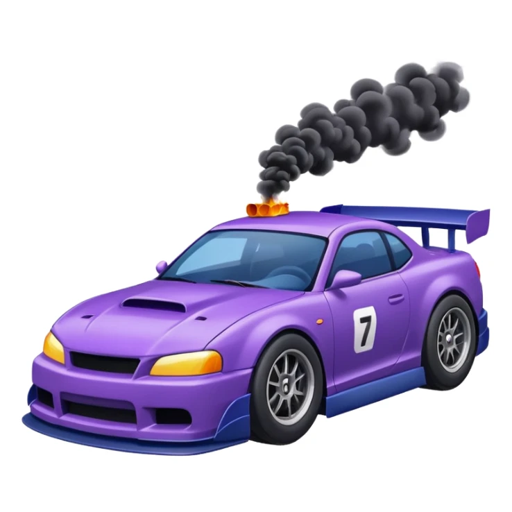 Purple and navy blue car doing a drift. sticker