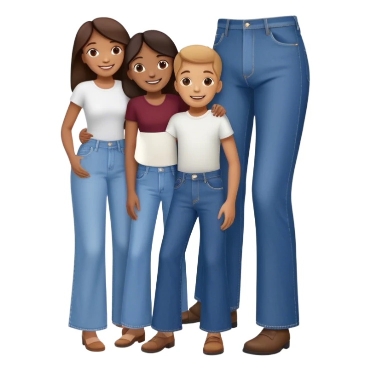 Whole family inside a huge pants sticker