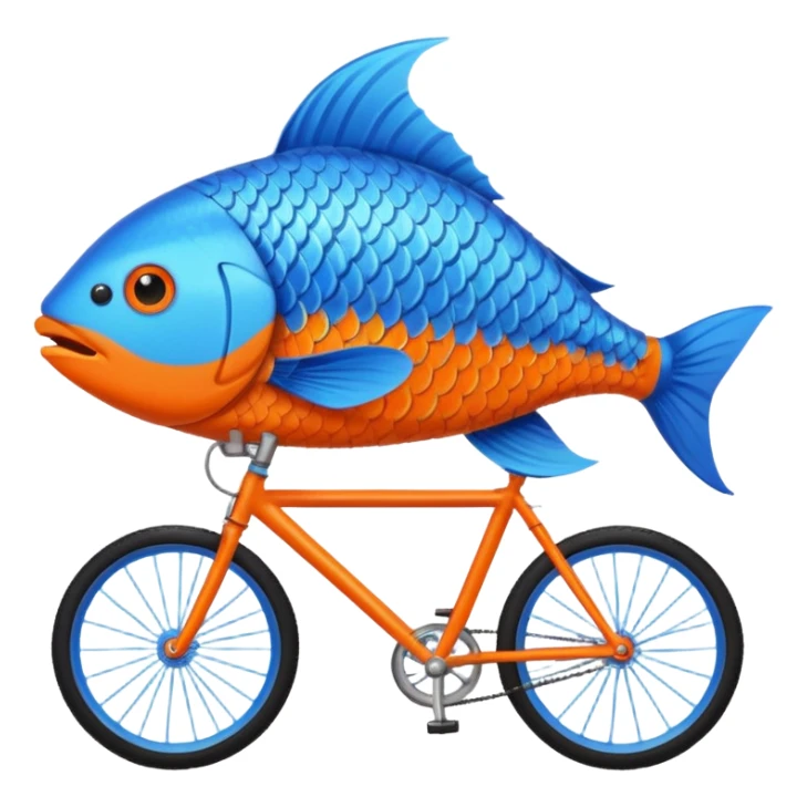 fish riding on the bike sticker