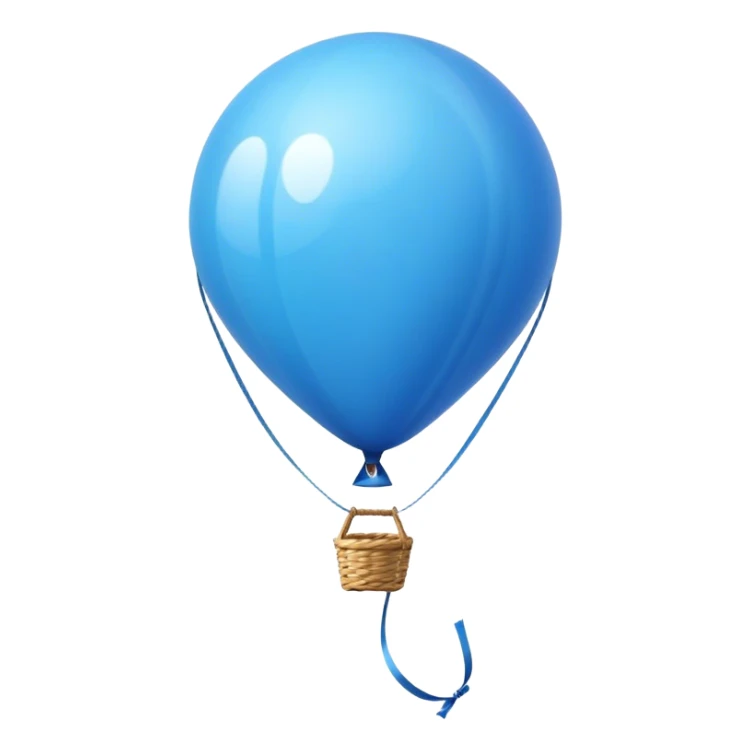 Blauer ballon mit einem stock am ende des seiles  sticker