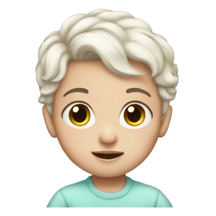 Cute baby pale dark hair sticker