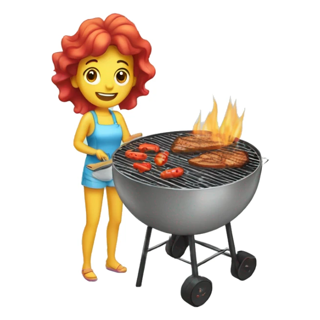 Sirène qui fait un barbecue sticker